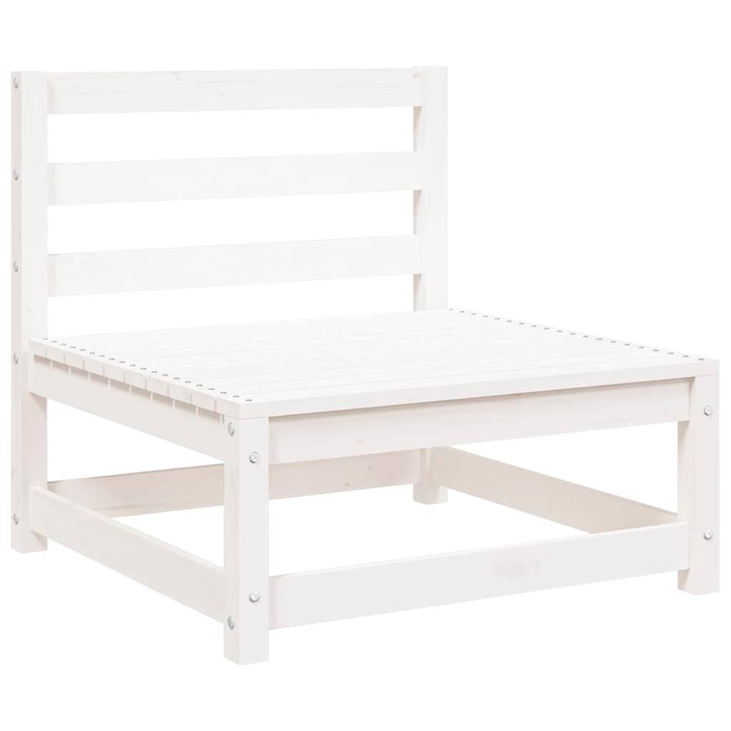 Set de Jardin 2 Pièces Bois de Pin Massif avec Canapé Central et Repose-pied pour Balcon Blanc – ComfortXL Outdoor Living - Image 5