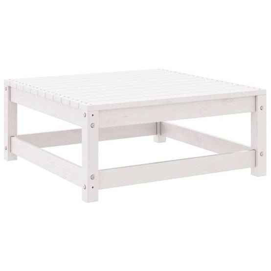 Set de Jardin 2 Pièces Bois de Pin Massif avec Canapé Central et Repose-pied pour Balcon Blanc – ComfortXL Outdoor Living - Image 4