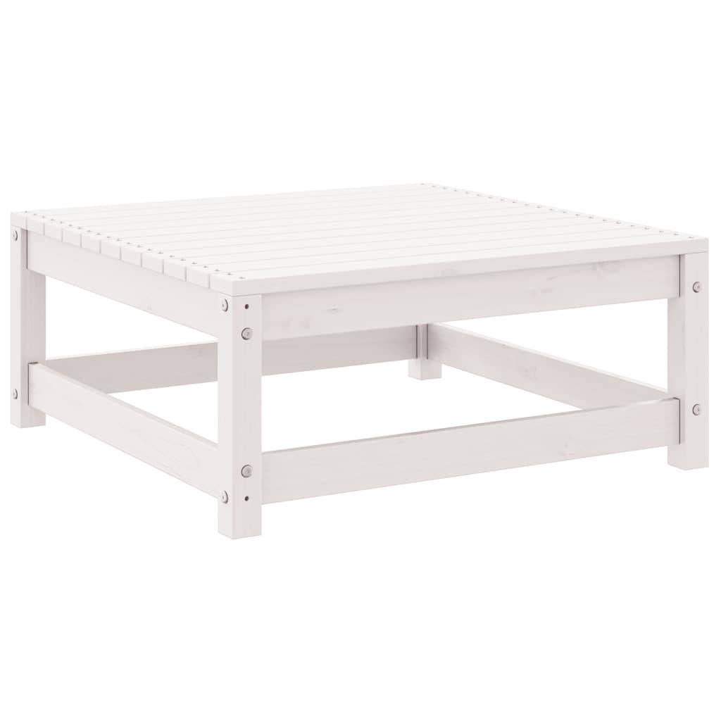 Set de Jardin 2 Pièces Bois de Pin Massif avec Canapé Central et Repose-pied pour Balcon Blanc – ComfortXL Outdoor Living - Image 4