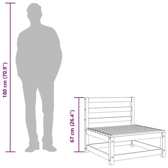 Set de Jardin 2 Pièces Bois de Pin Massif avec Canapé Central et Repose-pied pour Balcon Blanc – ComfortXL Outdoor Living - Image 7