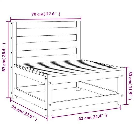 Set de Jardin 2 Pièces Bois de Pin Massif avec Canapé Central et Repose-pied pour Balcon Blanc – ComfortXL Outdoor Living - Image 10