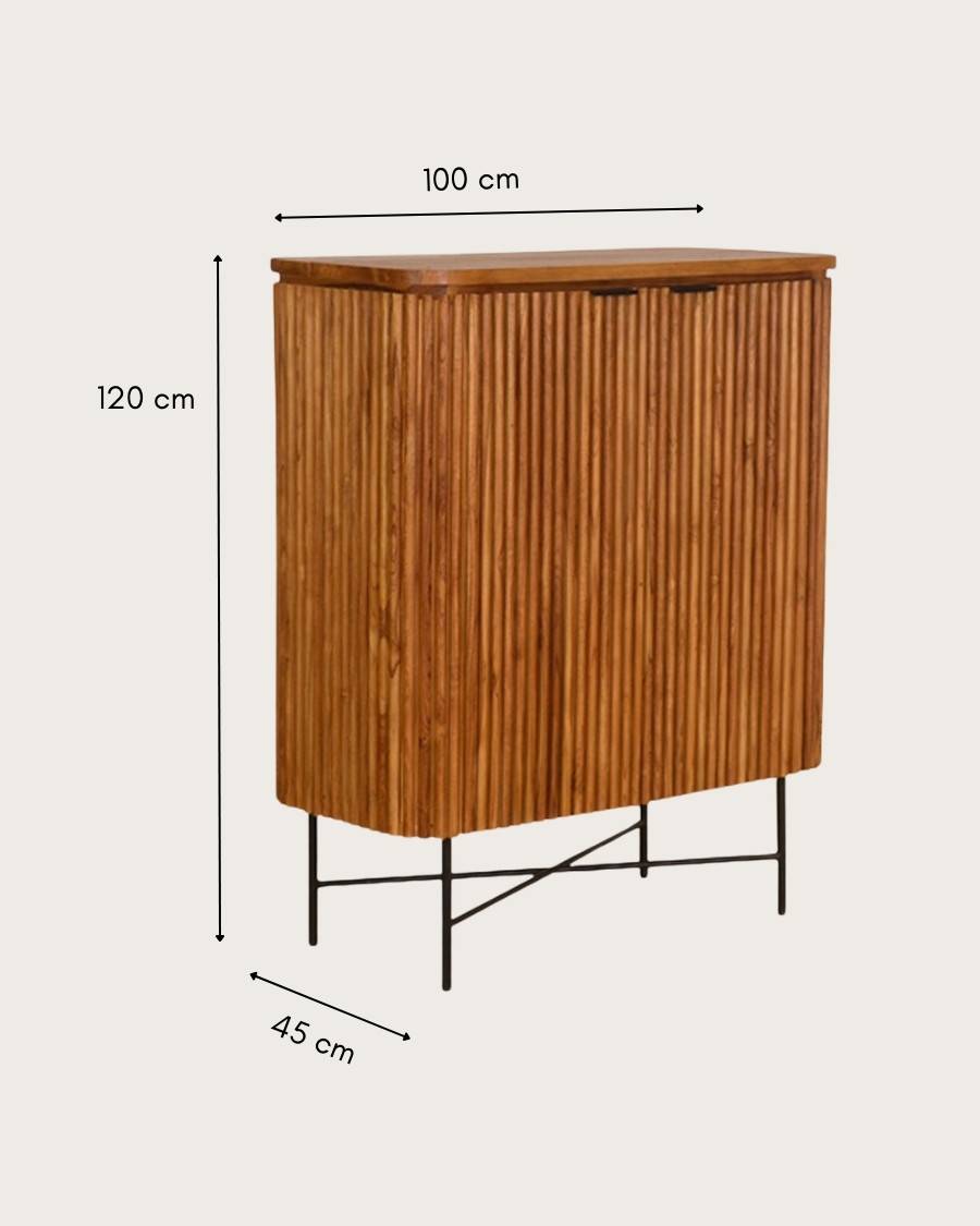 Opéra - Buffet 2 portes en teck recyclé - UNIQKA - Image 7
