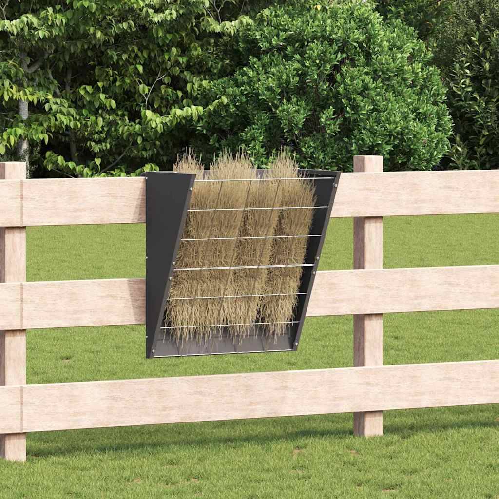 Râtelier Foin Mural Acier 5kg Alimentation Chevaux Chèvres Noir - ComfortXL Outdoor Living - Image 1