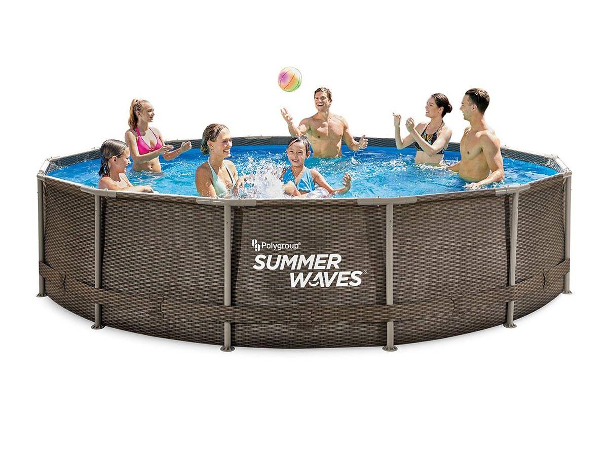 Summer Waves - Piscine tubulaire Active Frame Pool ronde effet rotin 4,57 x 1,06 m - Summer Waves - Image 3