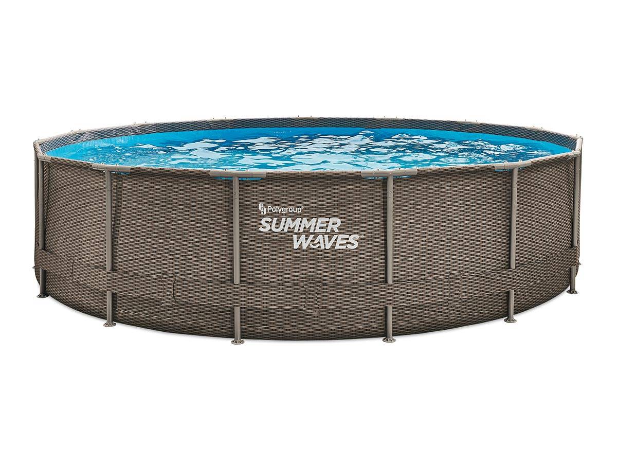 Summer Waves - Piscine tubulaire Active Frame Pool ronde effet rotin 4,57 x 1,06 m - Summer Waves - Image 1