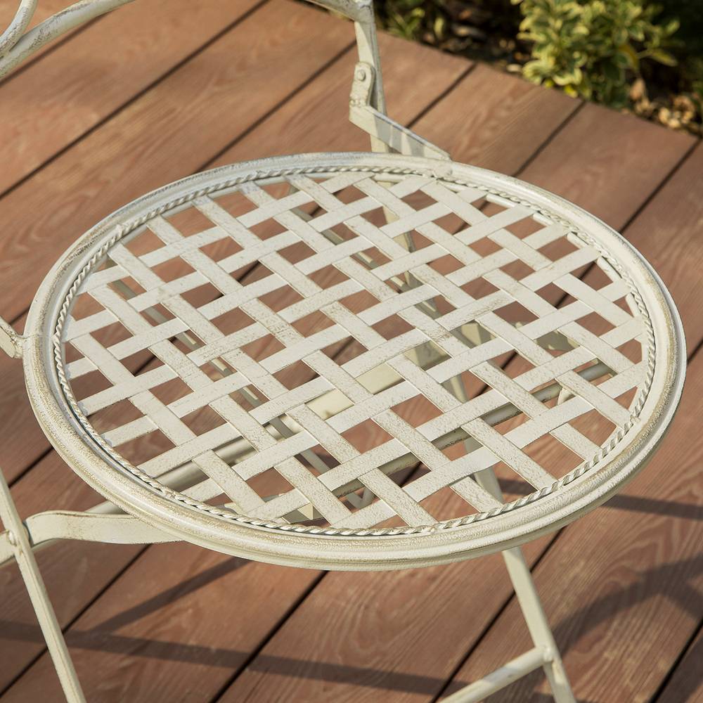 Sobuy - 3pcs Salon de Jardin 2 Personnes - 2 Chaises de Jardin + 1 Table Bistrot Pliantes Ensemble de Jardin Table Ronde L 60 x I 60 x H 77cm SoBuy - Image 7