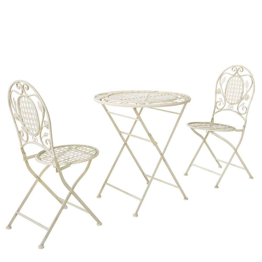 Sobuy - 3pcs Salon de Jardin 2 Personnes - 2 Chaises de Jardin + 1 Table Bistrot Pliantes Ensemble de Jardin Table Ronde L 60 x I 60 x H 77cm SoBuy - Image 1