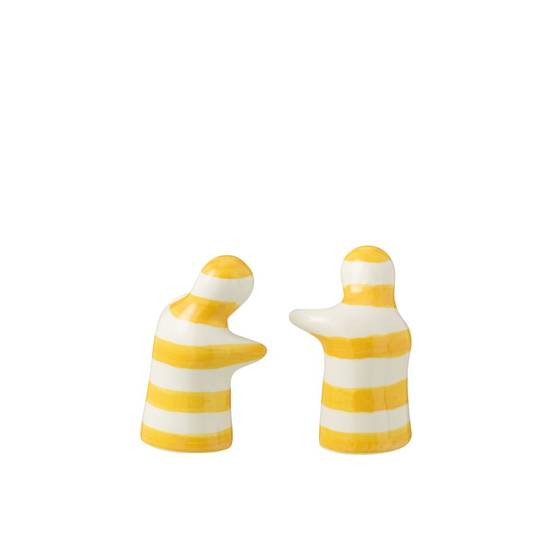 Salière & Poivrière en Céramique "Granada Rayure" 8cm Jaune - Image 3