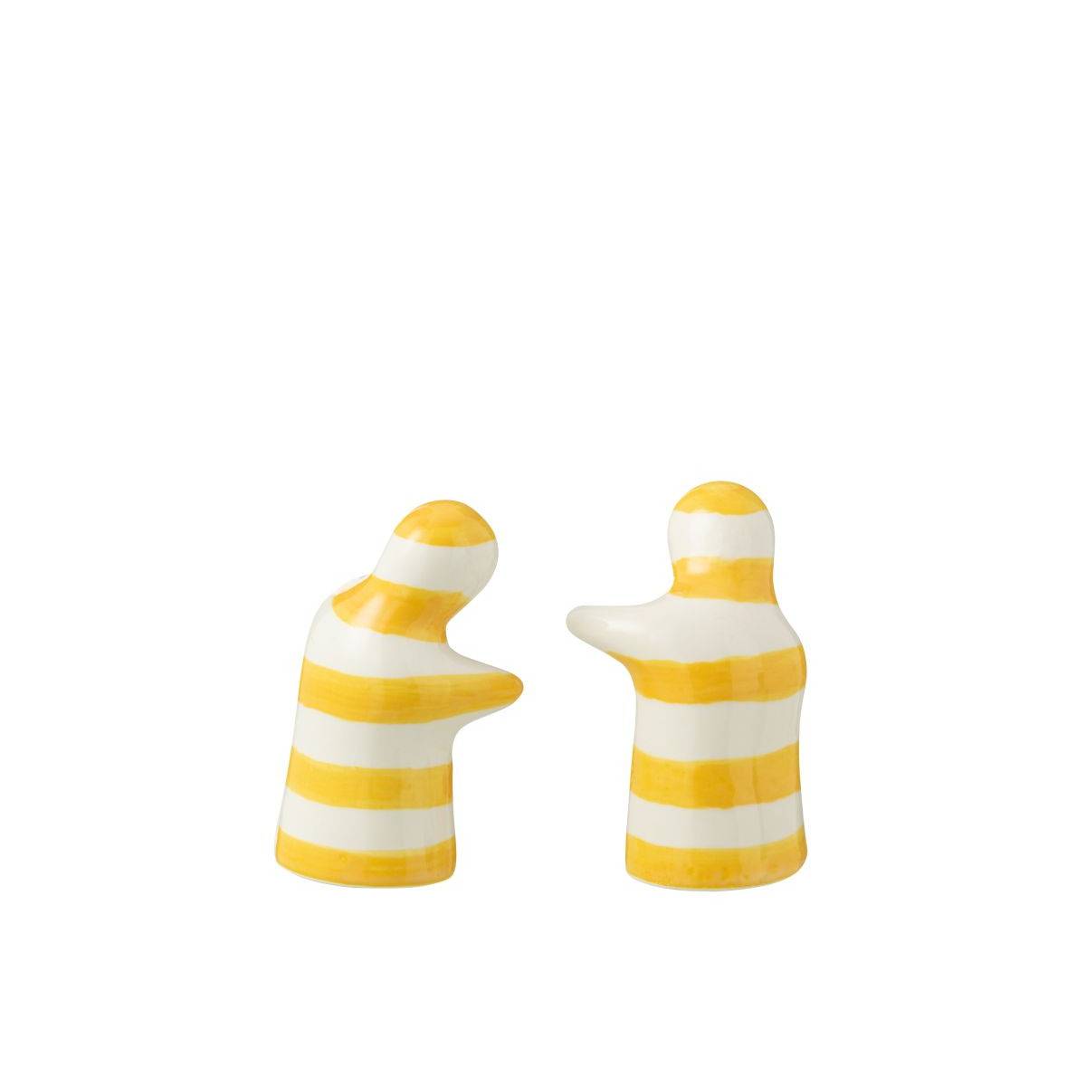 Salière & Poivrière en Céramique "Granada Rayure" 8cm Jaune - Image 3