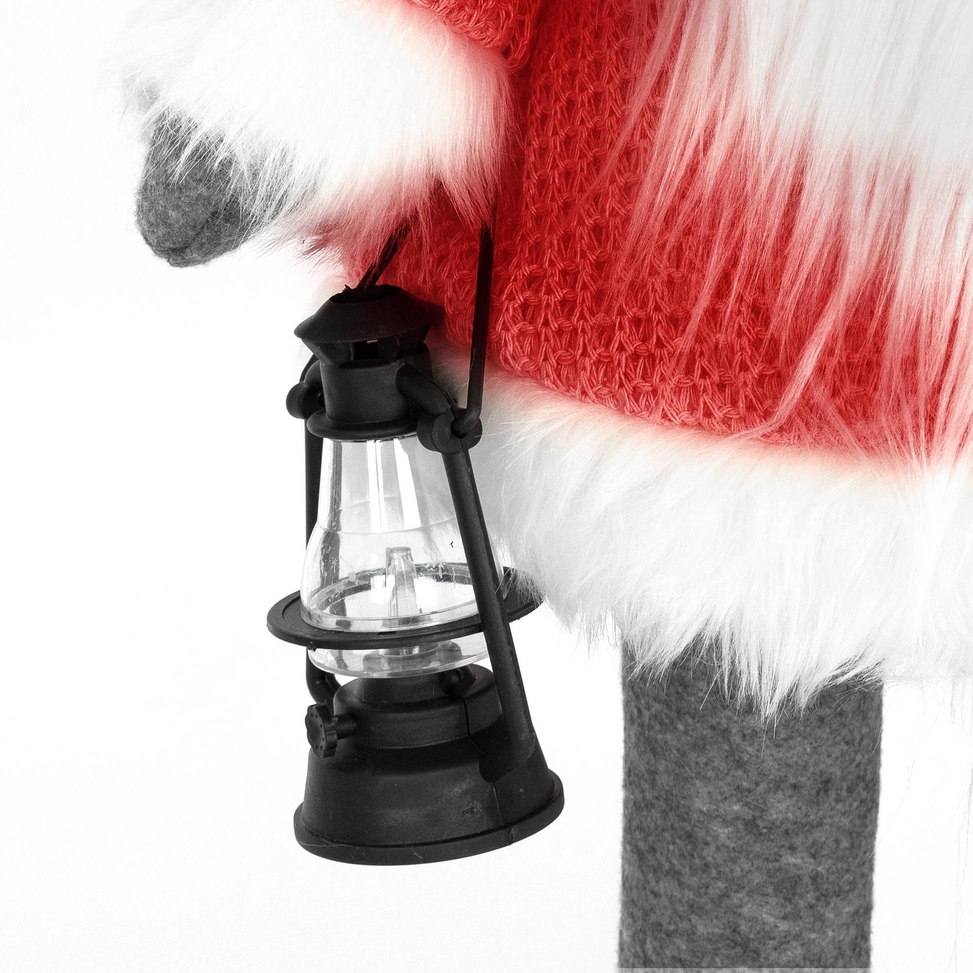 Ecd-Germany - Gnome de Noël ornement poupée lanterne LED à piles figurine d'elfe rouge 80 cm - Image 4