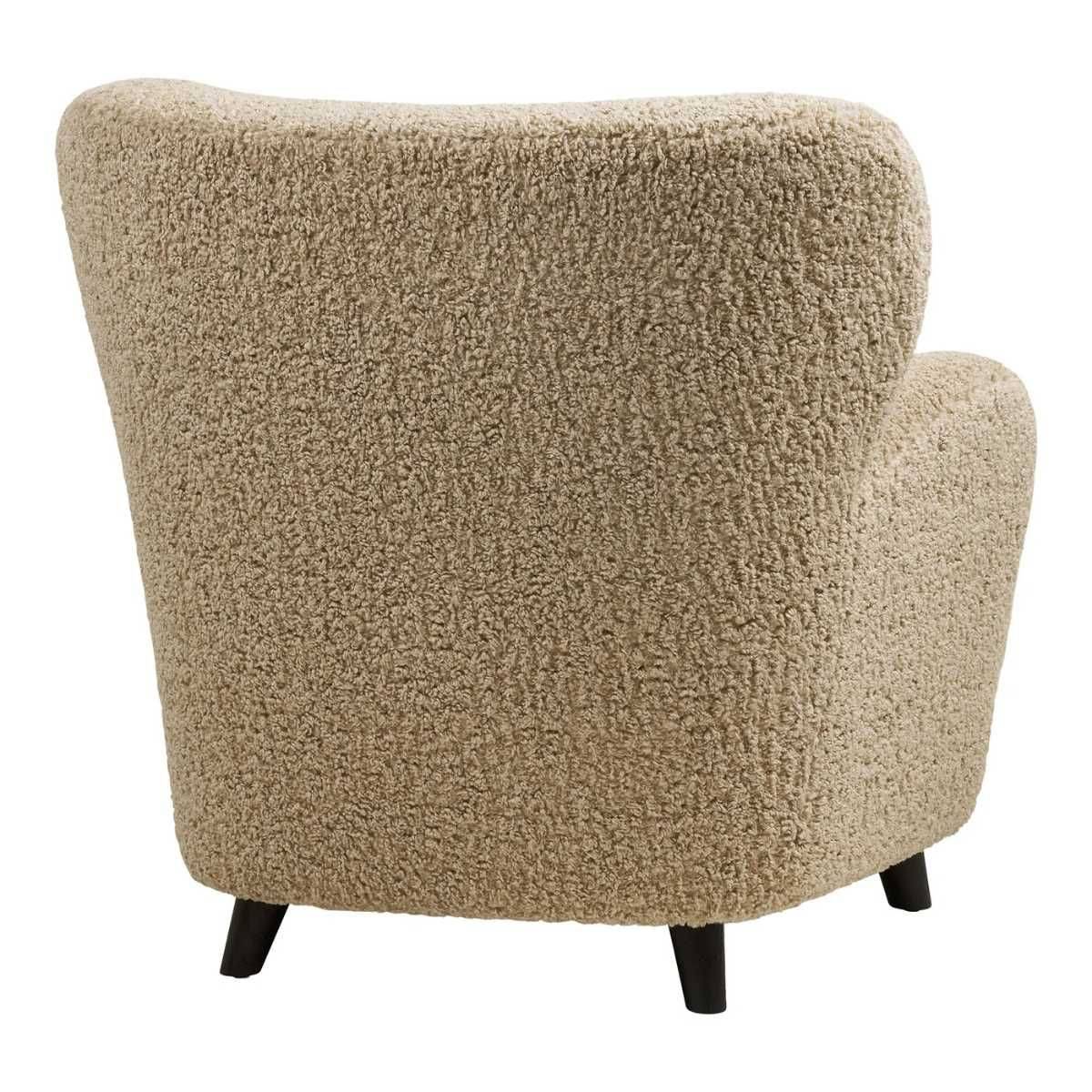 Fauteuil lounge vintage en tissu bouclette beige foncé - YOLAN - Image 4