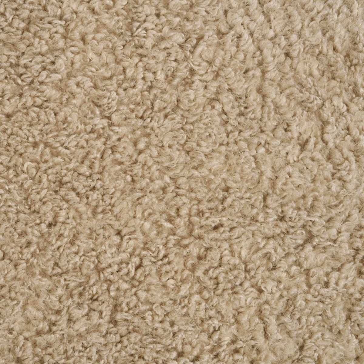 Fauteuil lounge vintage en tissu bouclette beige foncé - YOLAN - Image 6