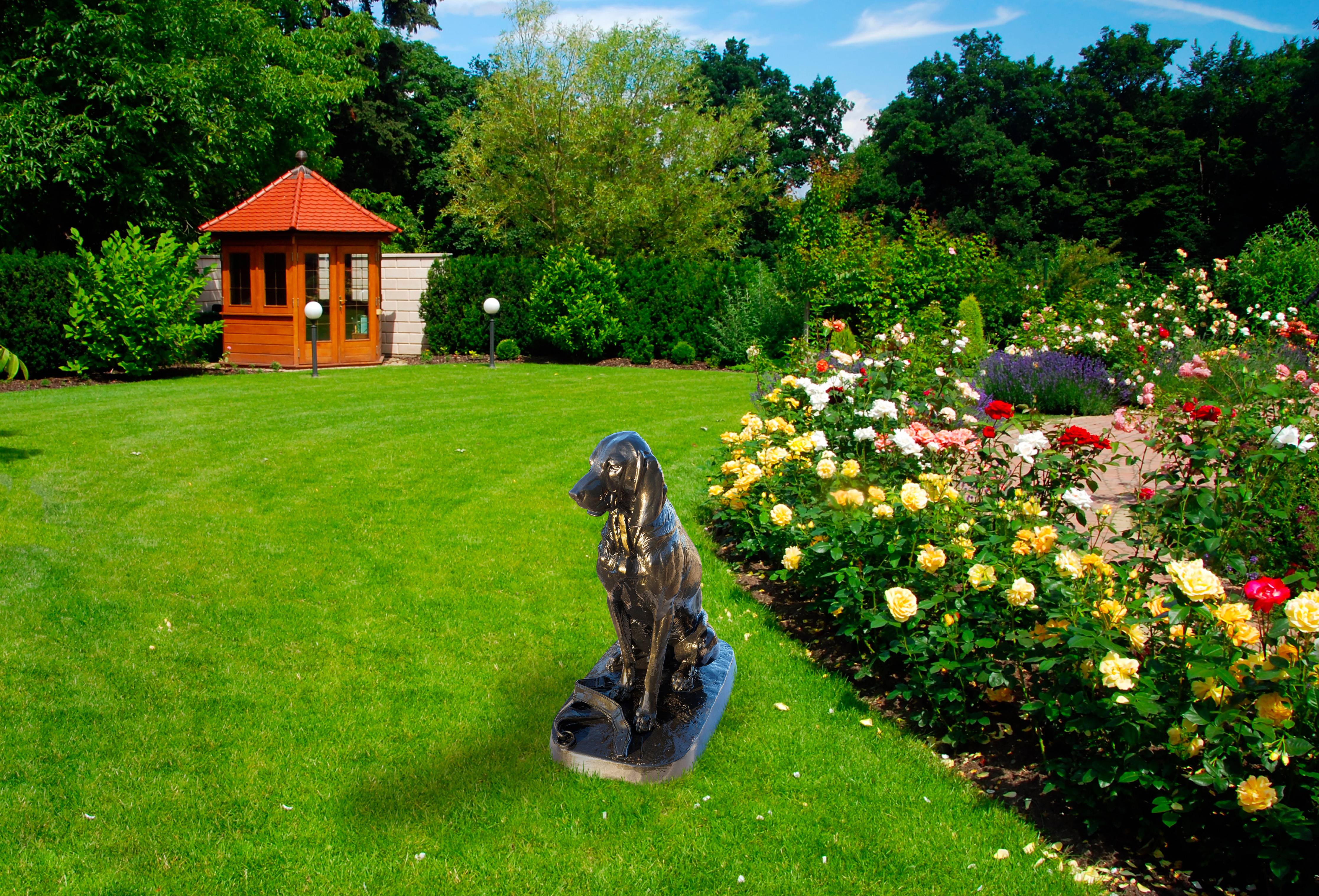 Statue en fonte, chien au collier Dommartin vieux bronze - Image 4