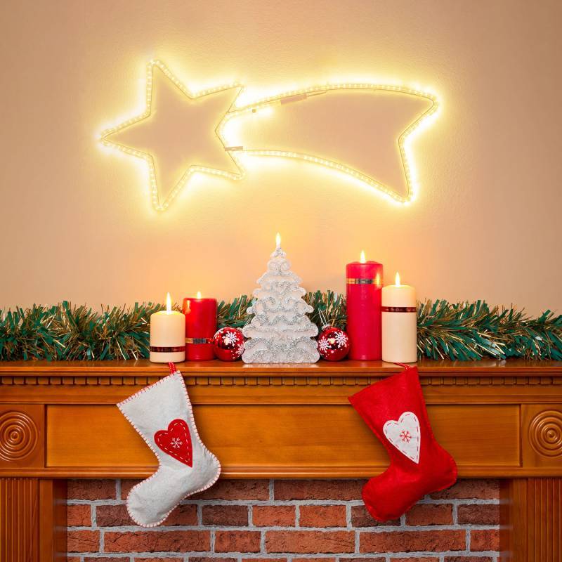 Lotti - Etoile filante lumineuse 65CM 192 LED blanc chaud flash scintillant tube néon 24V IP44 extérieur Lotti - Image 2