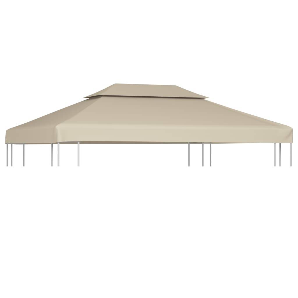 Toile de Rechange Tonnelle 3x4m Polyester 310g/m² Imperméable pour Jardin Double Toit Beige - ComfortXL Outdoor Living - Image 1