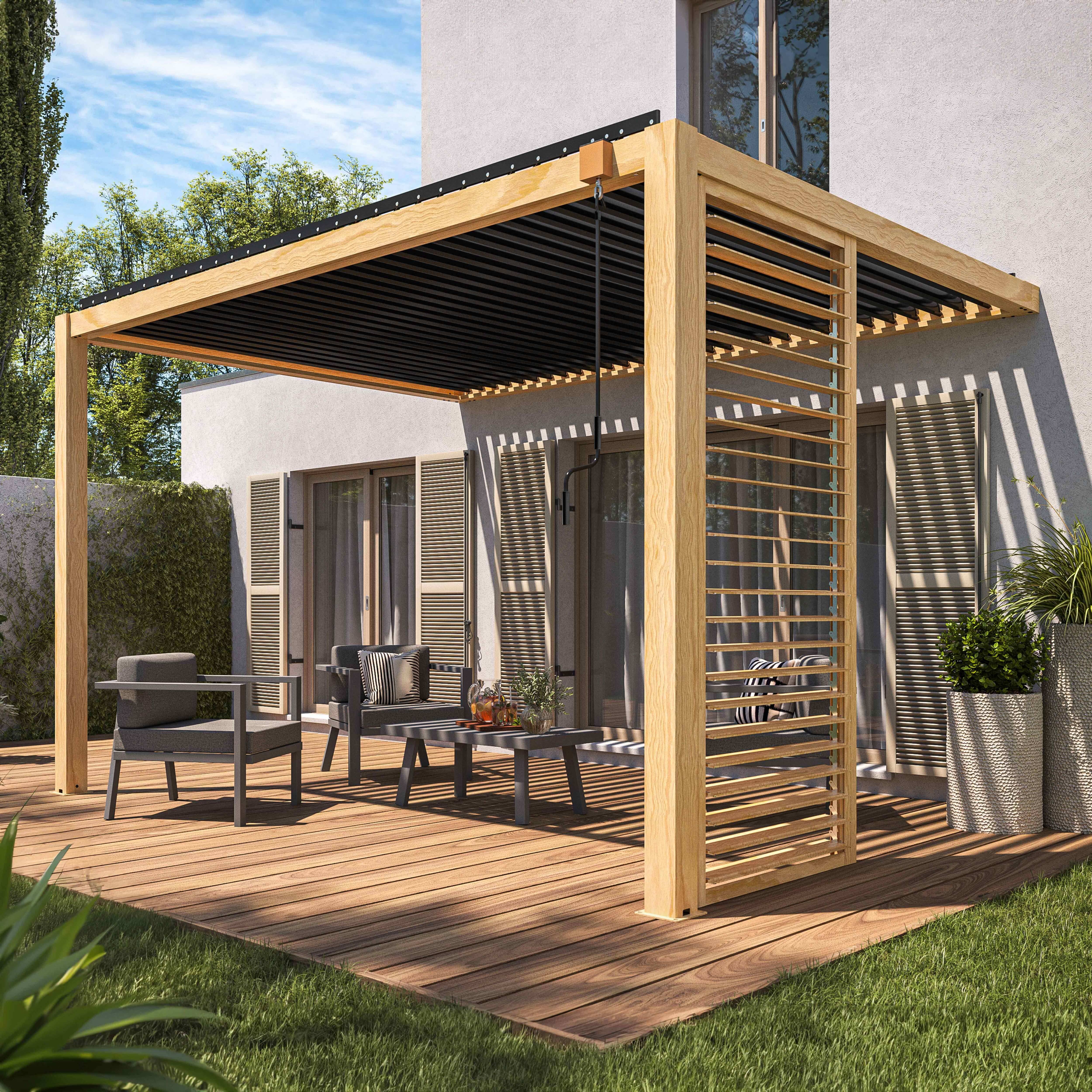 Oviala - Claustra bois pour pergola bioclimatique corato et sapri (2,39 x 1 m) Laviano - Oviala - Image 3
