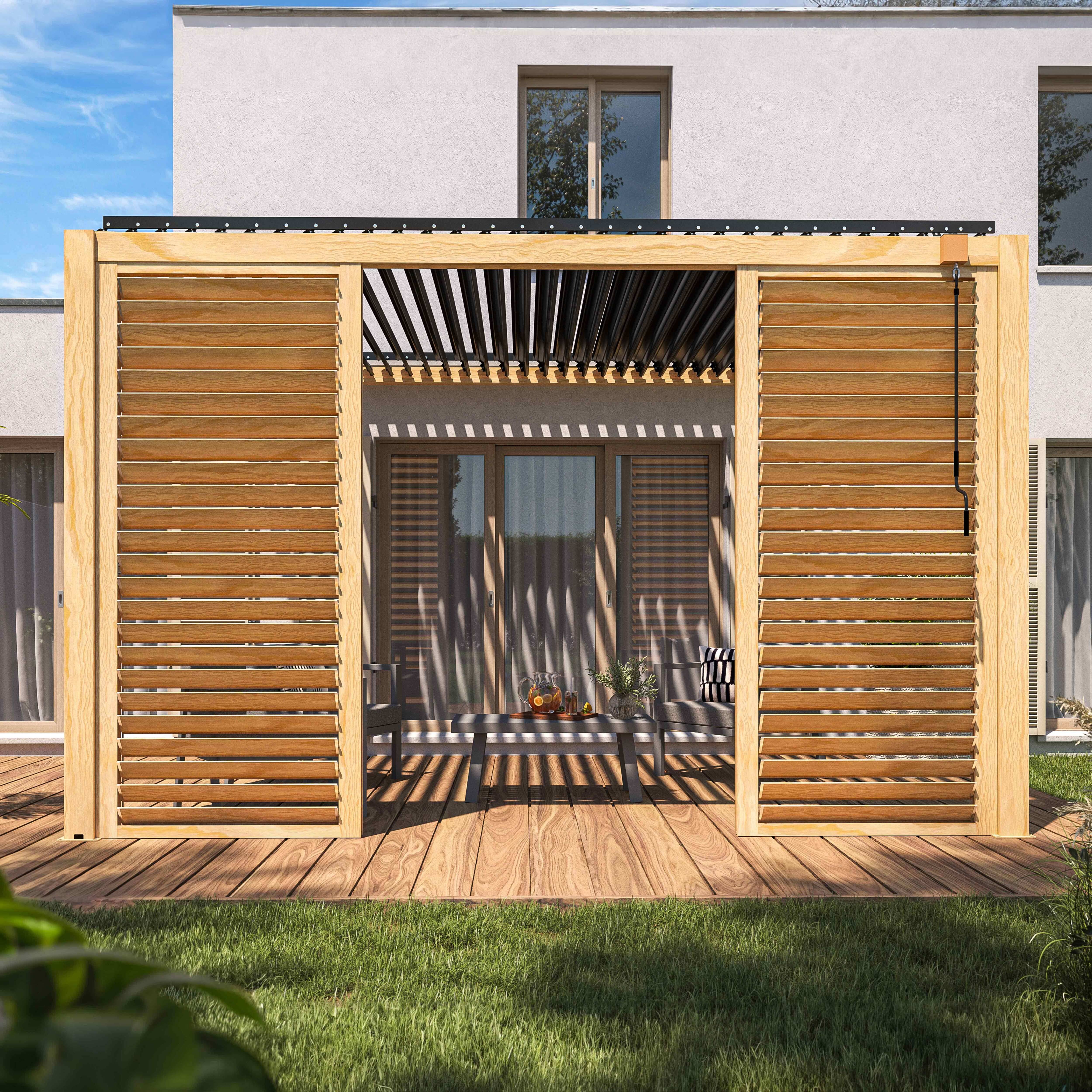 Oviala - Claustra bois pour pergola bioclimatique corato et sapri (2,39 x 1 m) Laviano - Oviala - Image 4