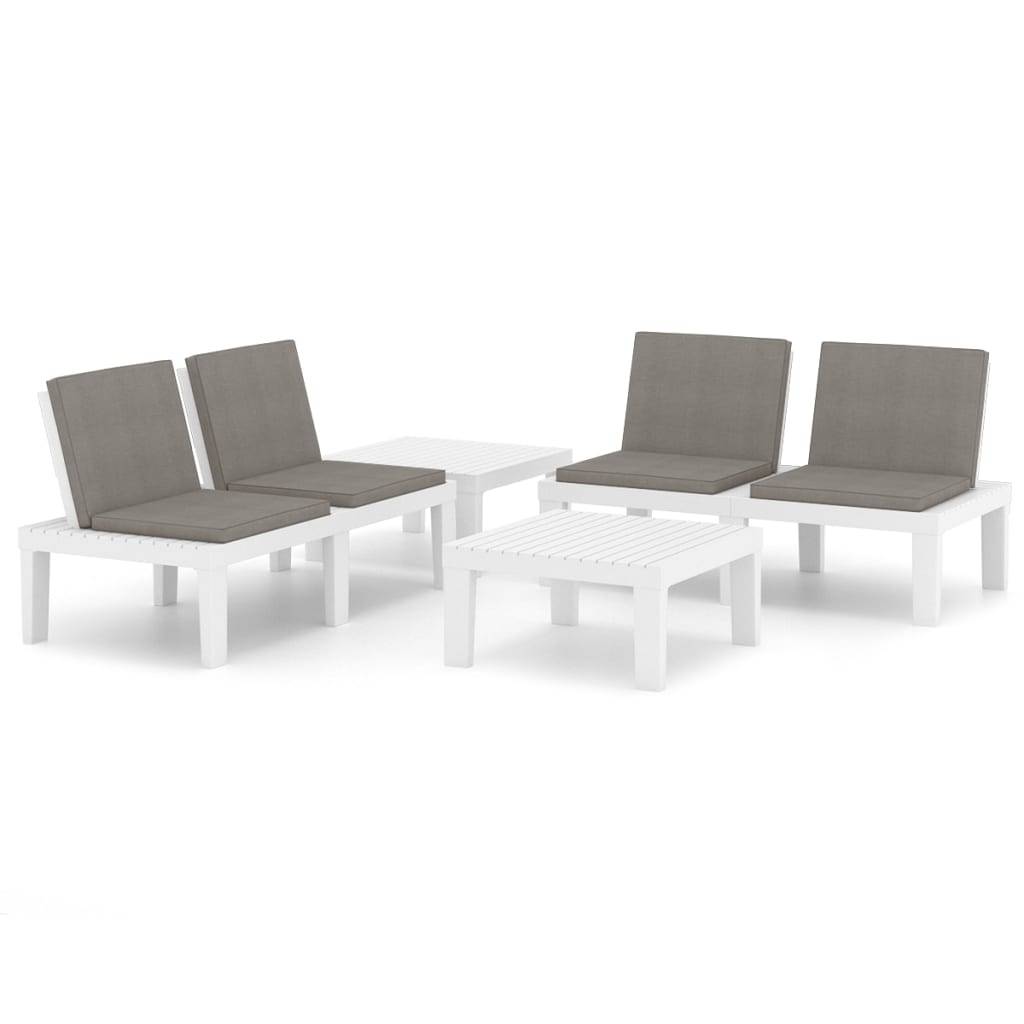 Vidaxl - Salon de jardin 4 pcs avec coussins Plastique Blanc vidaXL 3059831 - Image 2