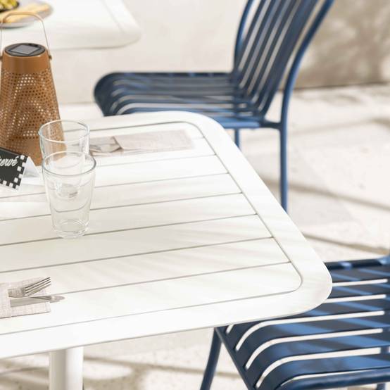 Oviala - Table inclinable de terrasse 70 x 70 cm blanc Almada - Oviala - Image 3