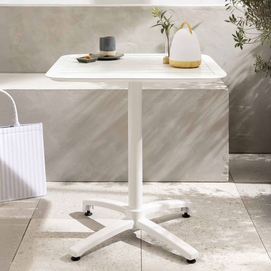 Oviala - Table inclinable de terrasse 70 x 70 cm blanc Almada - Oviala - Image 2