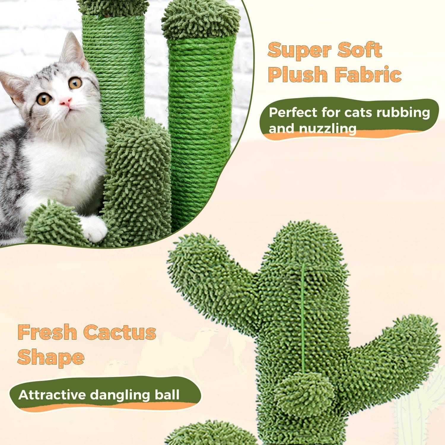 Arbre à Chat Cactus Lot de 3 Vert (XL) PAWZ Road - Image 7