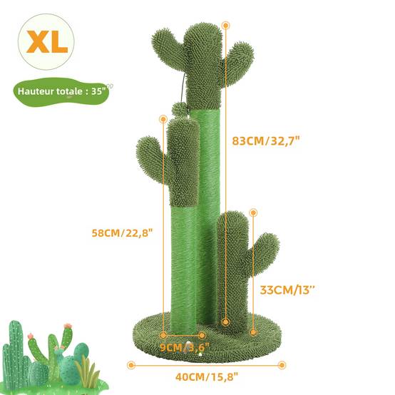Arbre à Chat Cactus Lot de 3 Vert (XL) PAWZ Road - Image 2