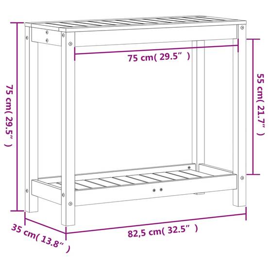 Établi de jardinier en Bois de Douglas massif Avec étagère de rangement pour Jardin Serre 82.5x35x75 cm – ComfortXL Outdoor Living - Image 10
