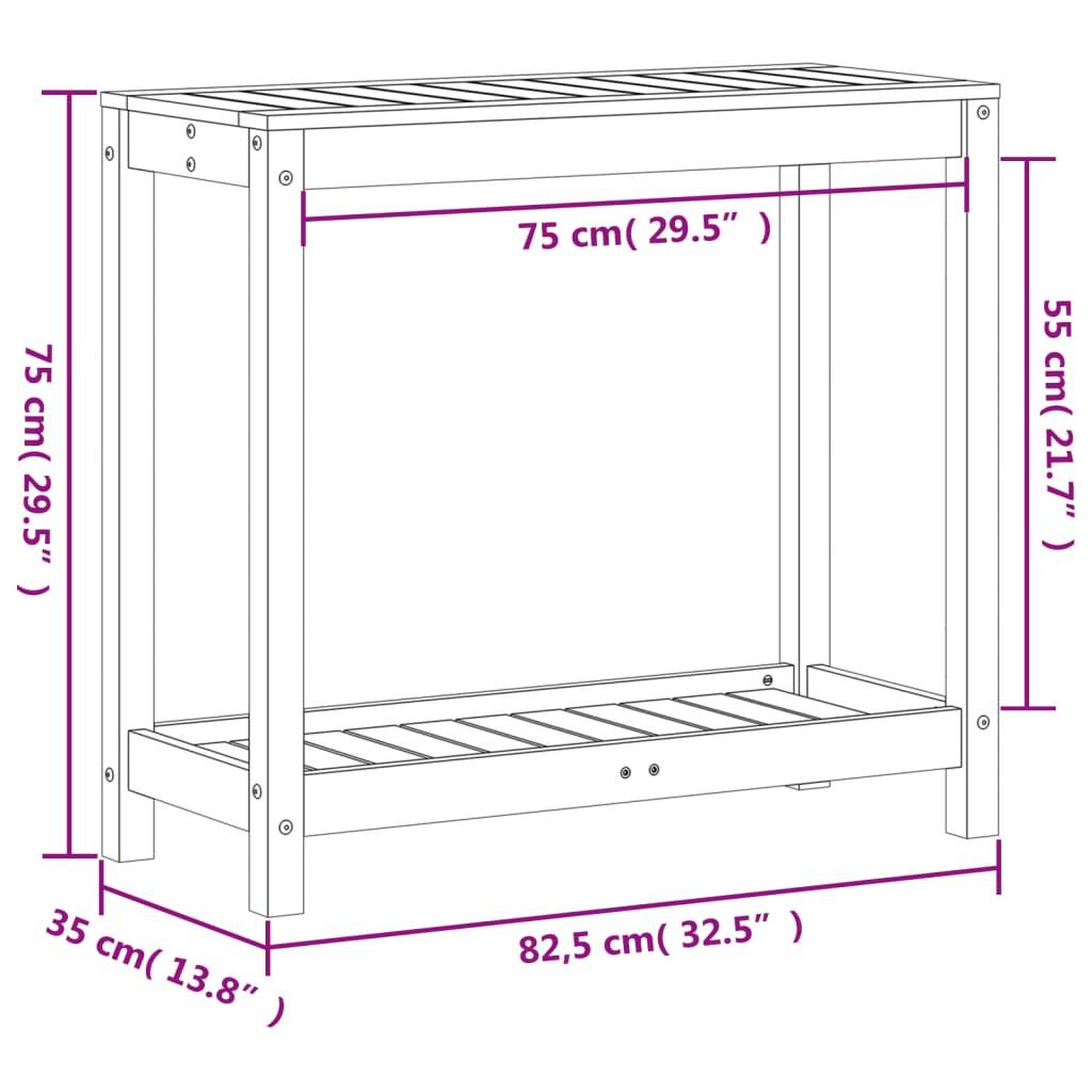 Établi de jardinier en Bois de Douglas massif Avec étagère de rangement pour Jardin Serre 82.5x35x75 cm – ComfortXL Outdoor Living - Image 10