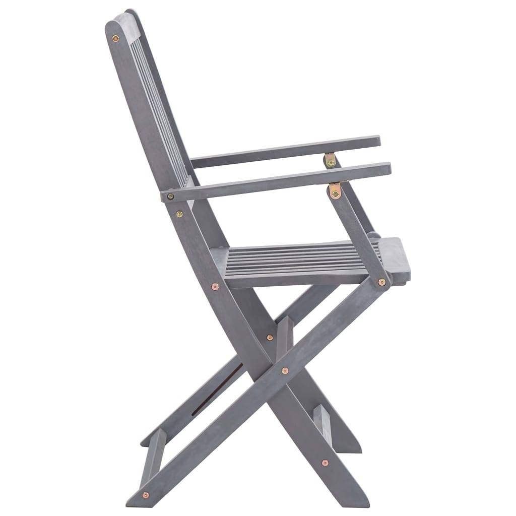 Maison Chic - Ensemble de 5 pcs table de jardin avec chaises - mobilier de jardin Bois d'acacia massif Gris-JU2765 - Image 7