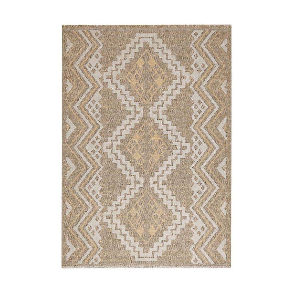 Jardindeco - Tapis intérieur extérieur aspect jute jaune Tijuana 9054 90 x 67 cm - Image 1