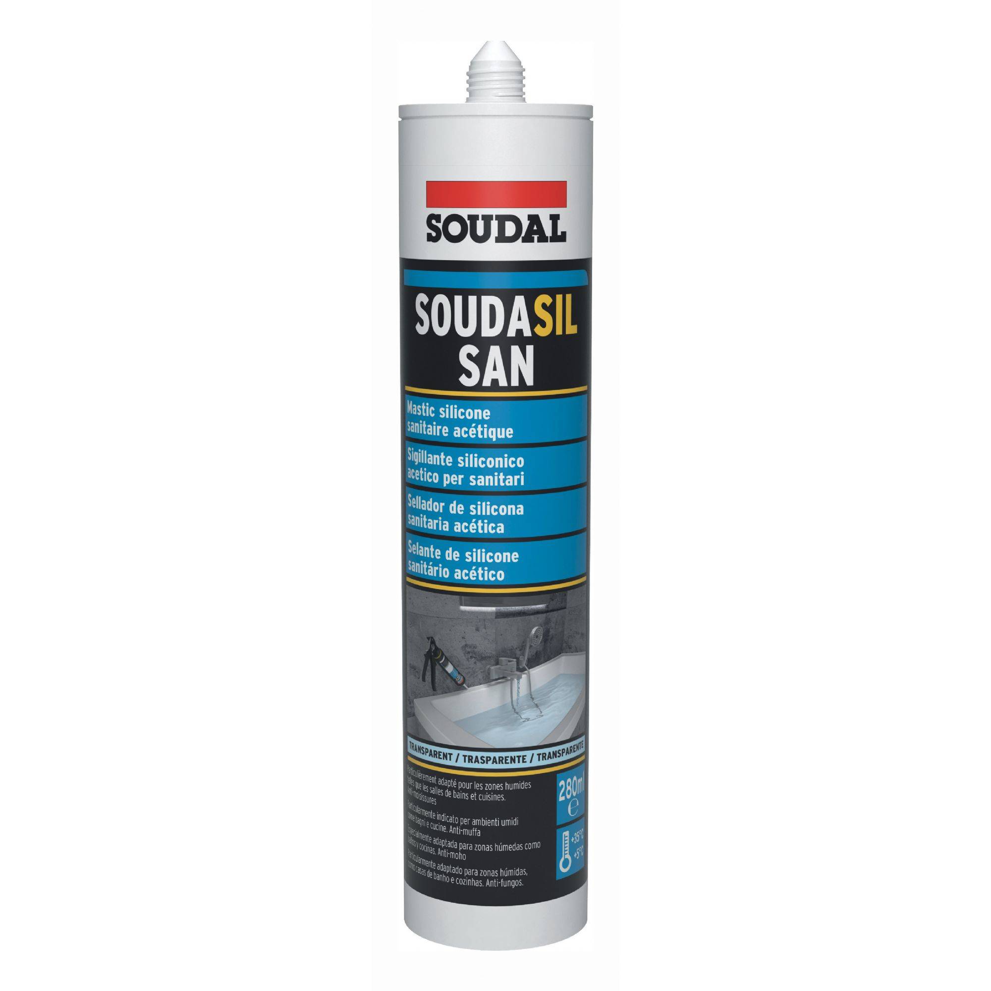 Cartouche sanitaire transparent 280ml Soudal - Image 1