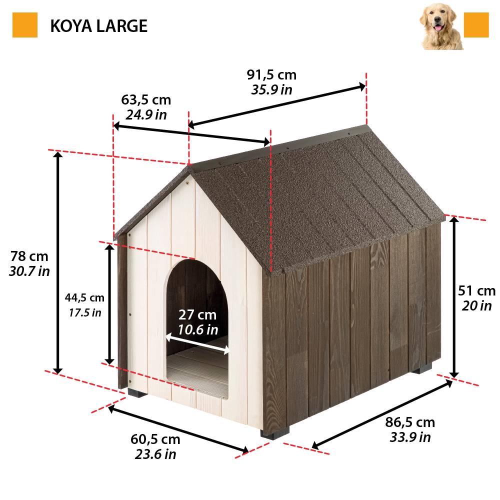 Ferplast - Niche d'extérieur, KOYA LARGE Maison pour Chiens en Bois FSC avec Peinture non Toxique, Trous d'aération, Pieds Isolants - Image 2