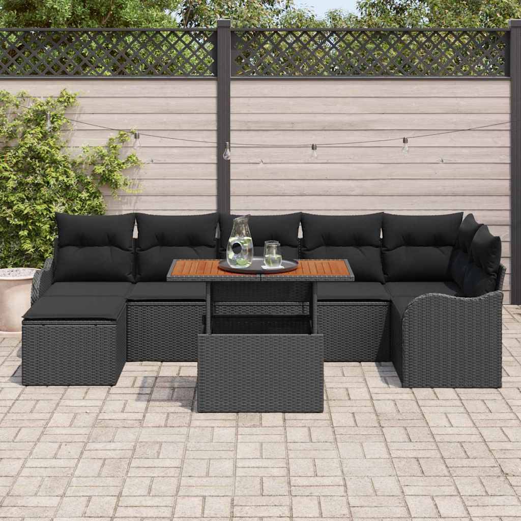 ComfortXL - Canapé Extérieur 8 Pièces Polyrotin Noir – Pouf Coffre & Design Moderne Résistant – Noir – ComfortXL Outdoor Living - Image 3