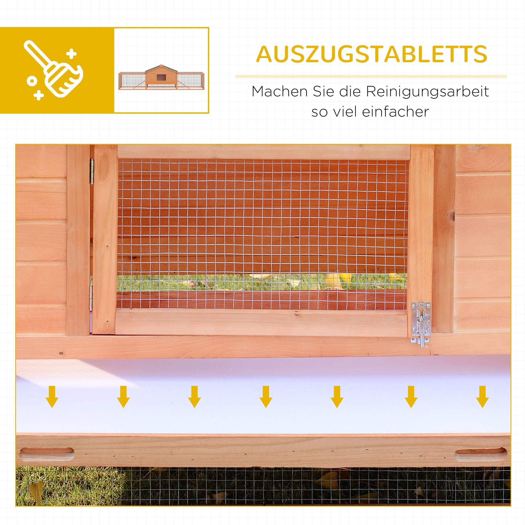 Cage petits animaux, 2 enclos, 2 rampes, 309 cm x 79 cm x 86 cm, naturel + vert - Image 8