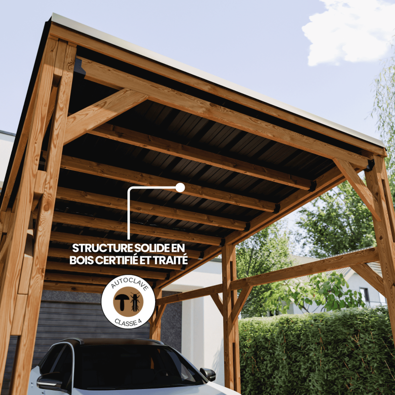 Cerland - Carport solaire bois Elio - 15,5 m² - Image 4