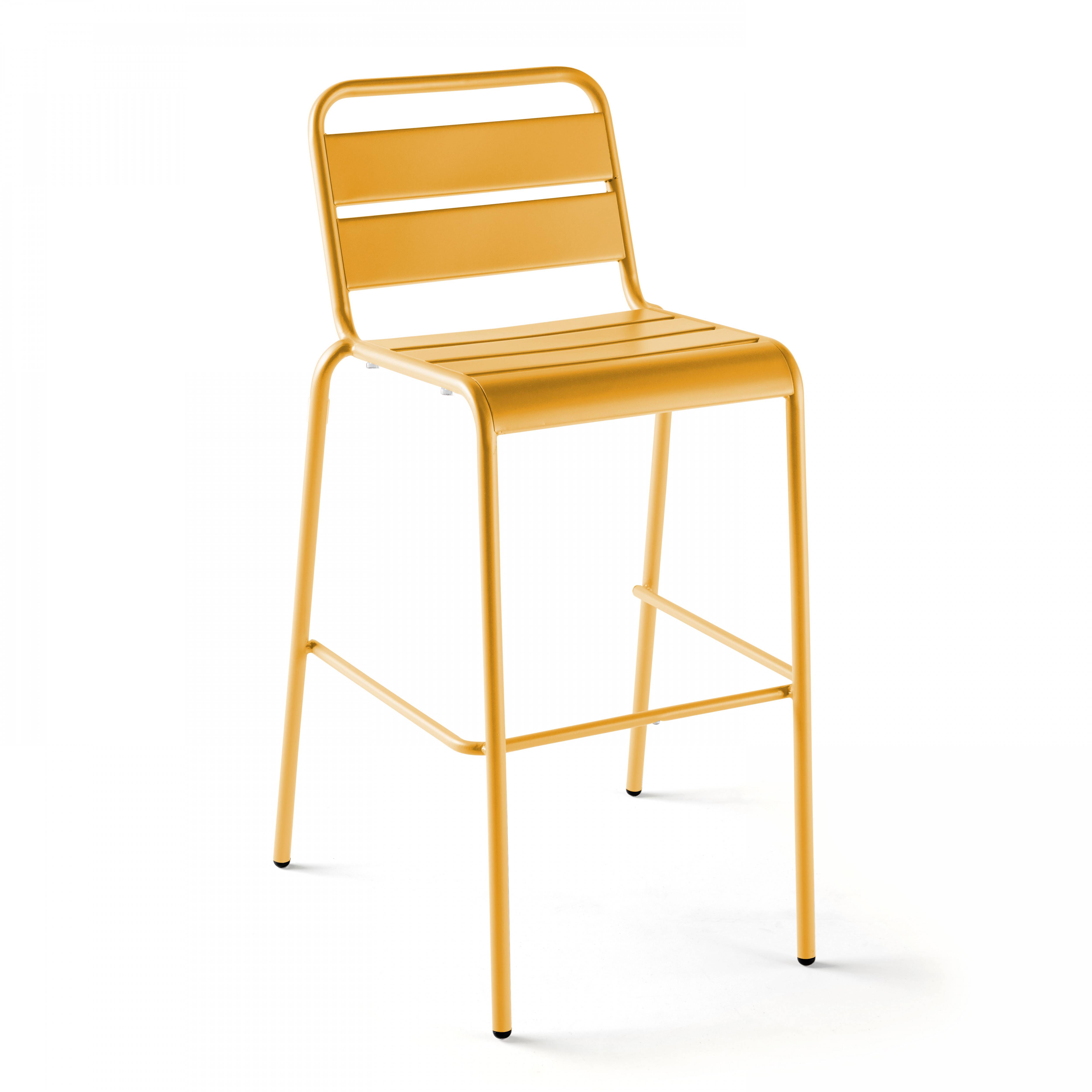 Oviala - Chaise haute de jardin en métal jaune Palavas - Oviala - Image 1
