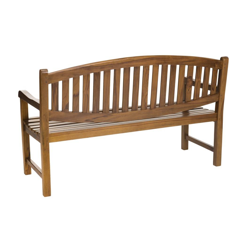 Macabane - MAEVA - Banc de jardin ovale en bois teck huilé - Image 6