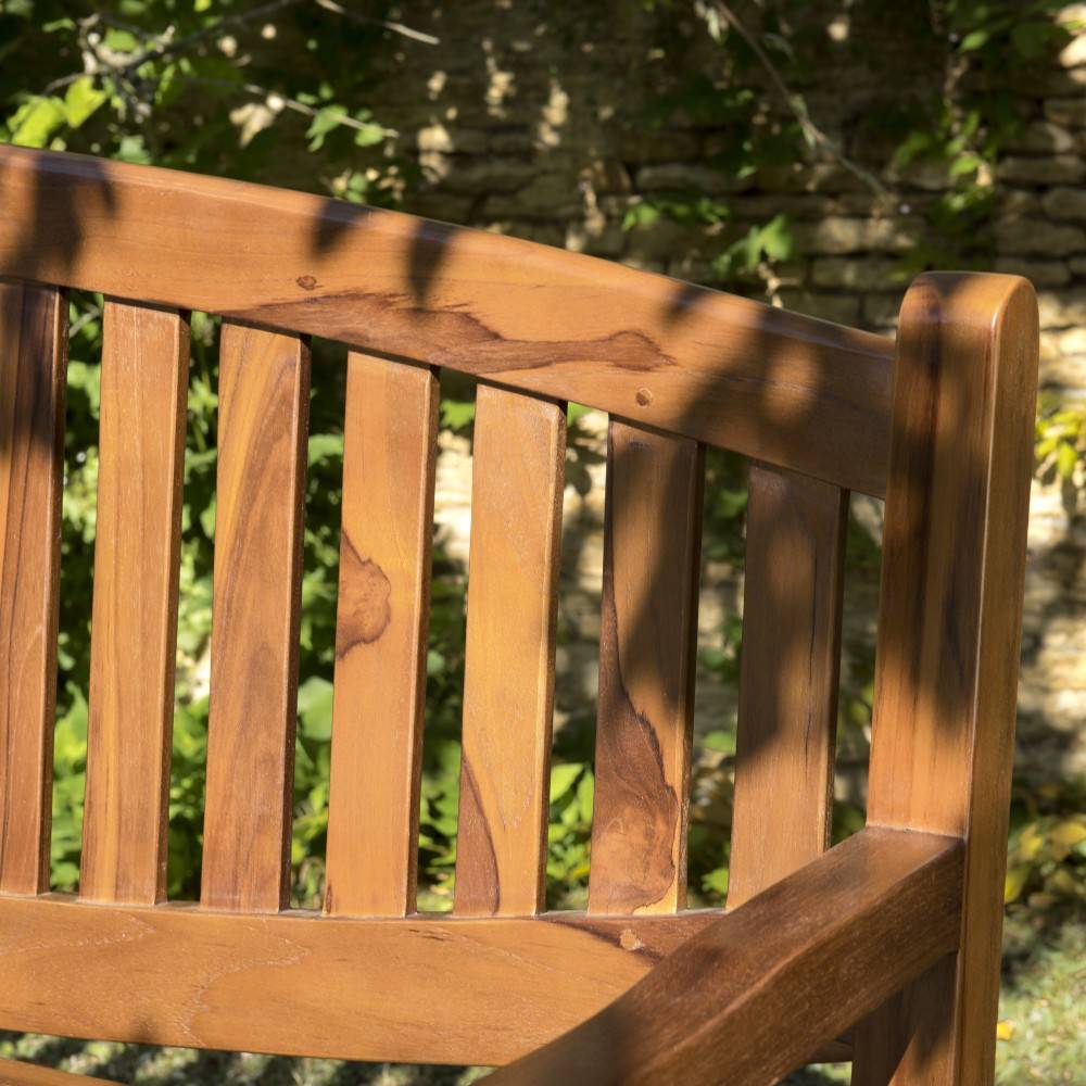 Macabane - MAEVA - Banc de jardin ovale en bois teck huilé - Image 4