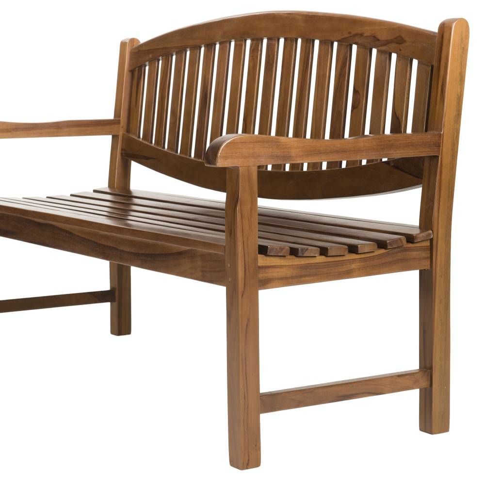 Macabane - MAEVA - Banc de jardin ovale en bois teck huilé - Image 7