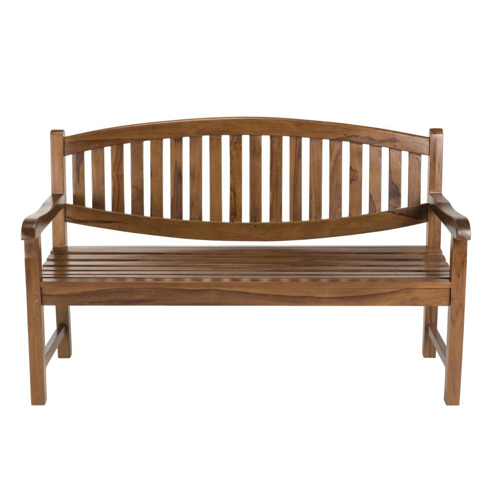 Macabane - MAEVA - Banc de jardin ovale en bois teck huilé - Image 5