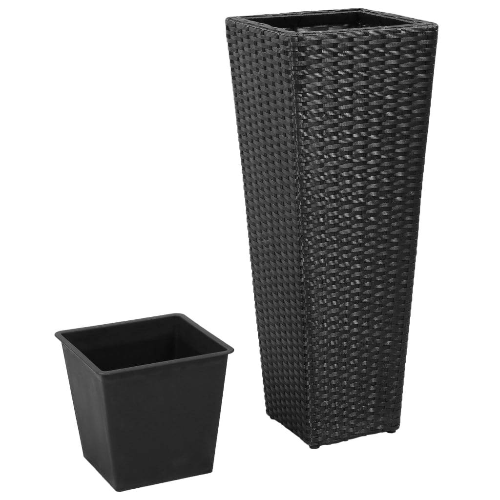 Vidaxl - Lits surélevés de jardin 3 pcs Résine tressée Noir vidaXL 40534 - Image 8
