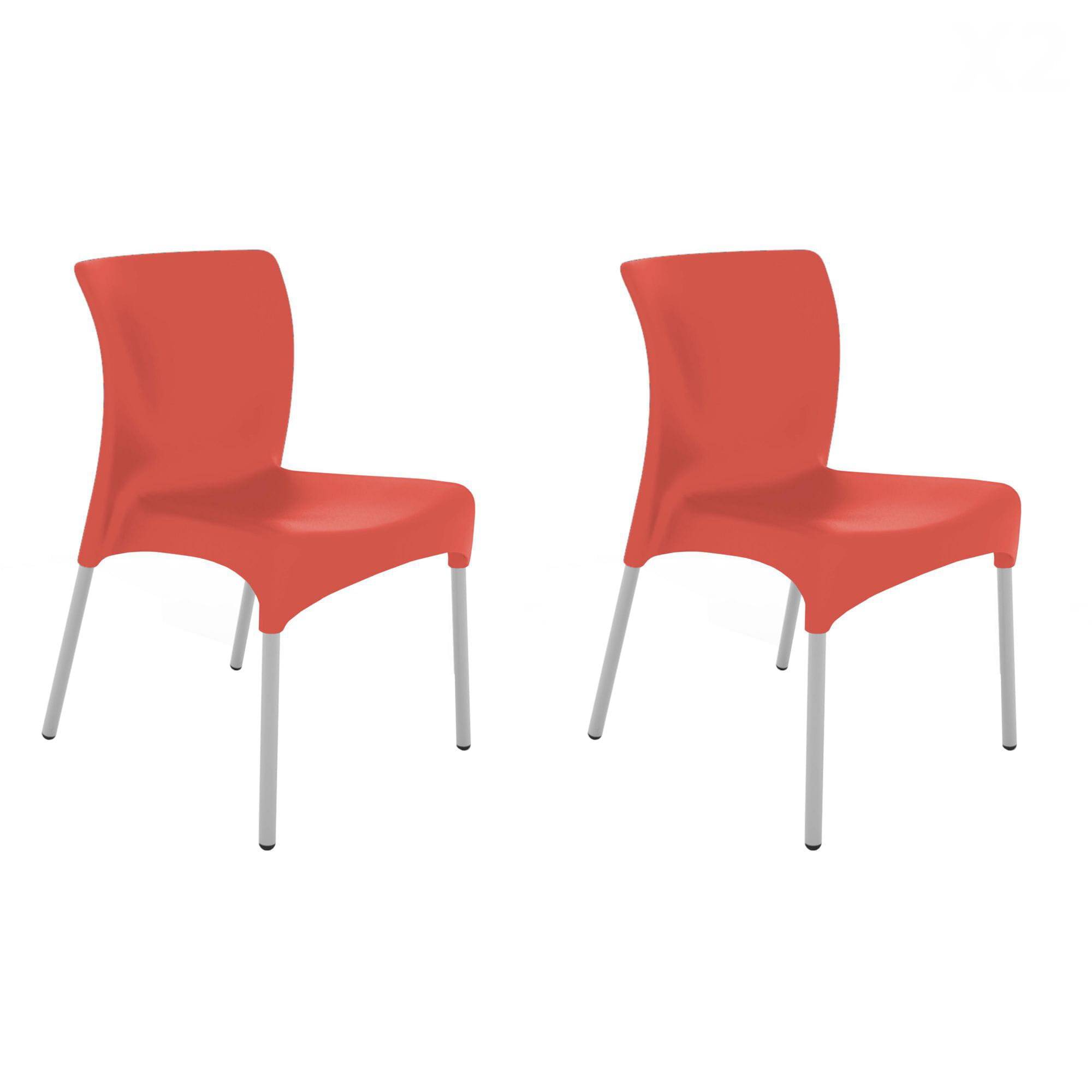Set 2 chaises intérieur, extérieur rouge MOON garbar - Image 1