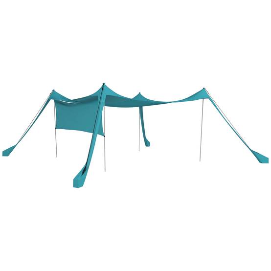 Abri Soleil Tente Plage Camping Anti-UV Imperméable Paroi Amovible 3x3m Bleu - ComfortXL Outdoor Living - Image 2