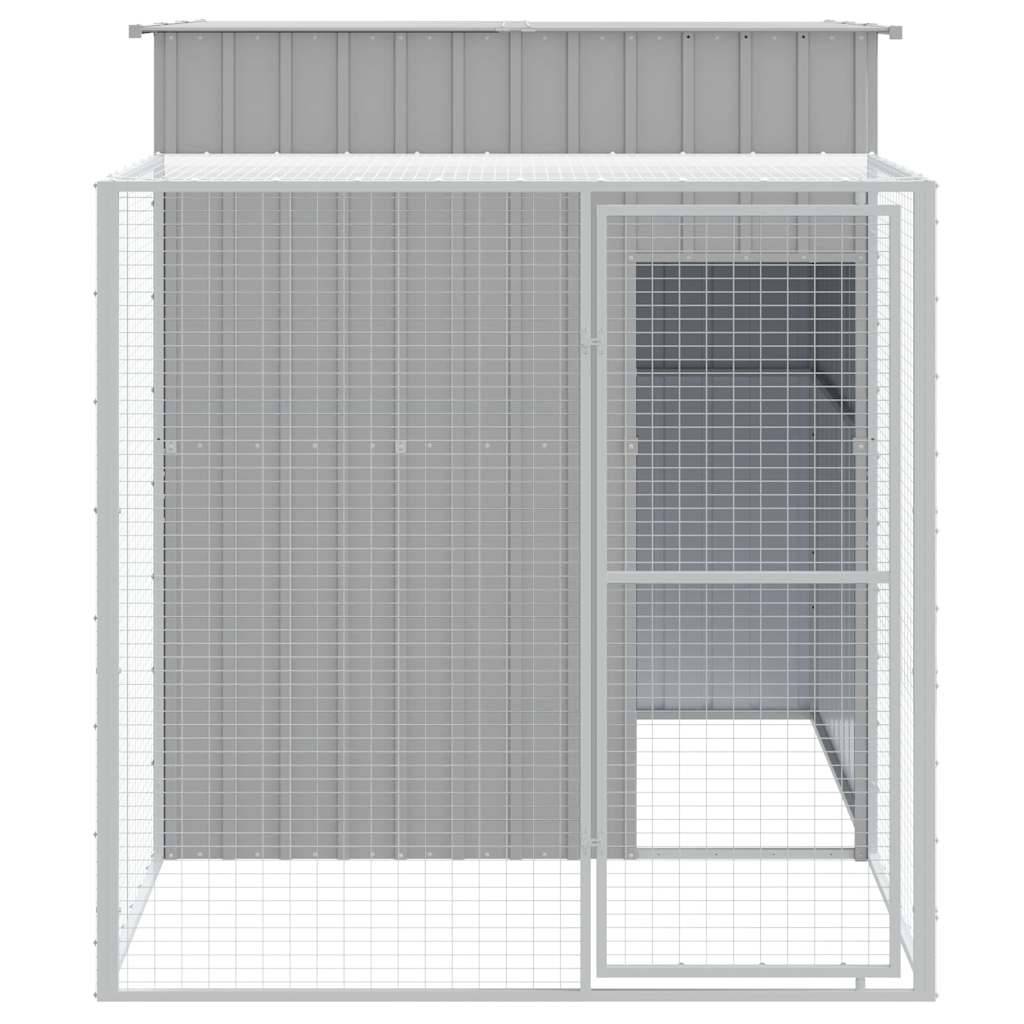 Vidaxl - Poulailler avec cour gris clair 165x251x181 cm acier galvanisé vidaXL 172368 - Image 4