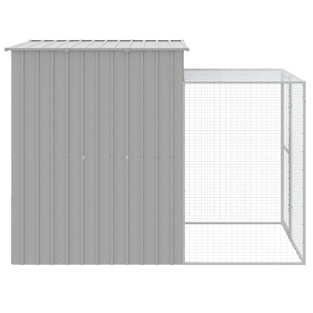 Vidaxl - Poulailler avec cour gris clair 165x251x181 cm acier galvanisé vidaXL 172368 - Image 5