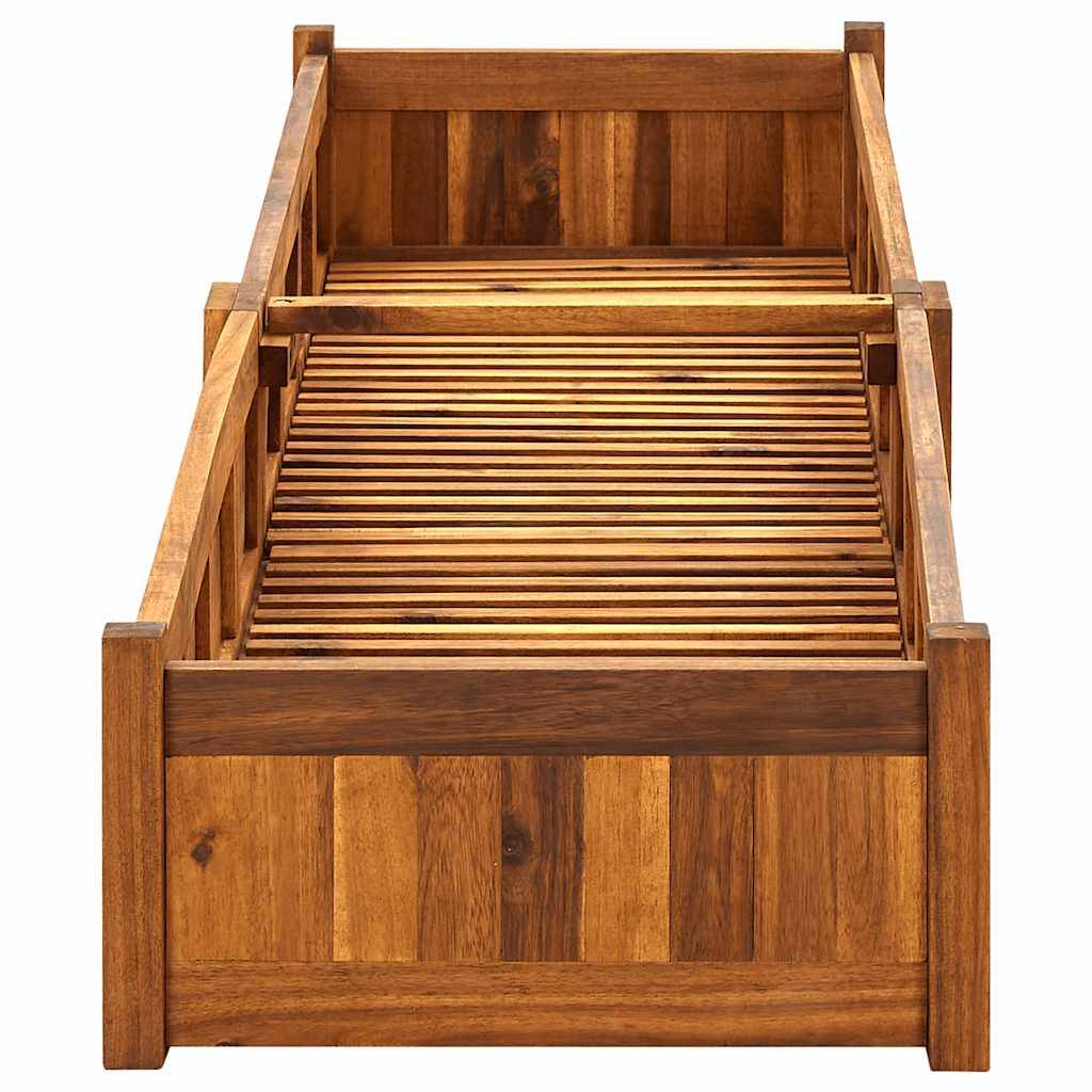 Grande jardinière 200cm en bois d'acacia pour potager terrasse jardin Brun – ComfortXL Outdoor Living - Image 5