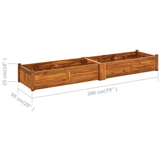 Grande jardinière 200cm en bois d'acacia pour potager terrasse jardin Brun – ComfortXL Outdoor Living - Image 8