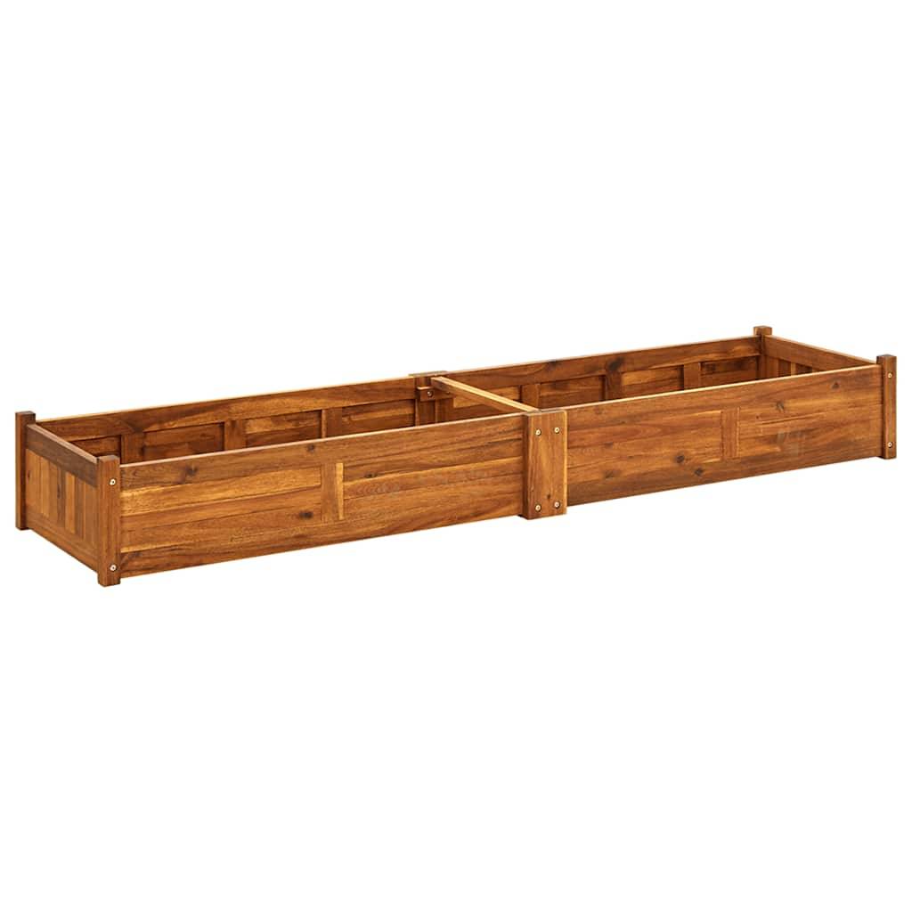 Grande jardinière 200cm en bois d'acacia pour potager terrasse jardin Brun – ComfortXL Outdoor Living - Image 2