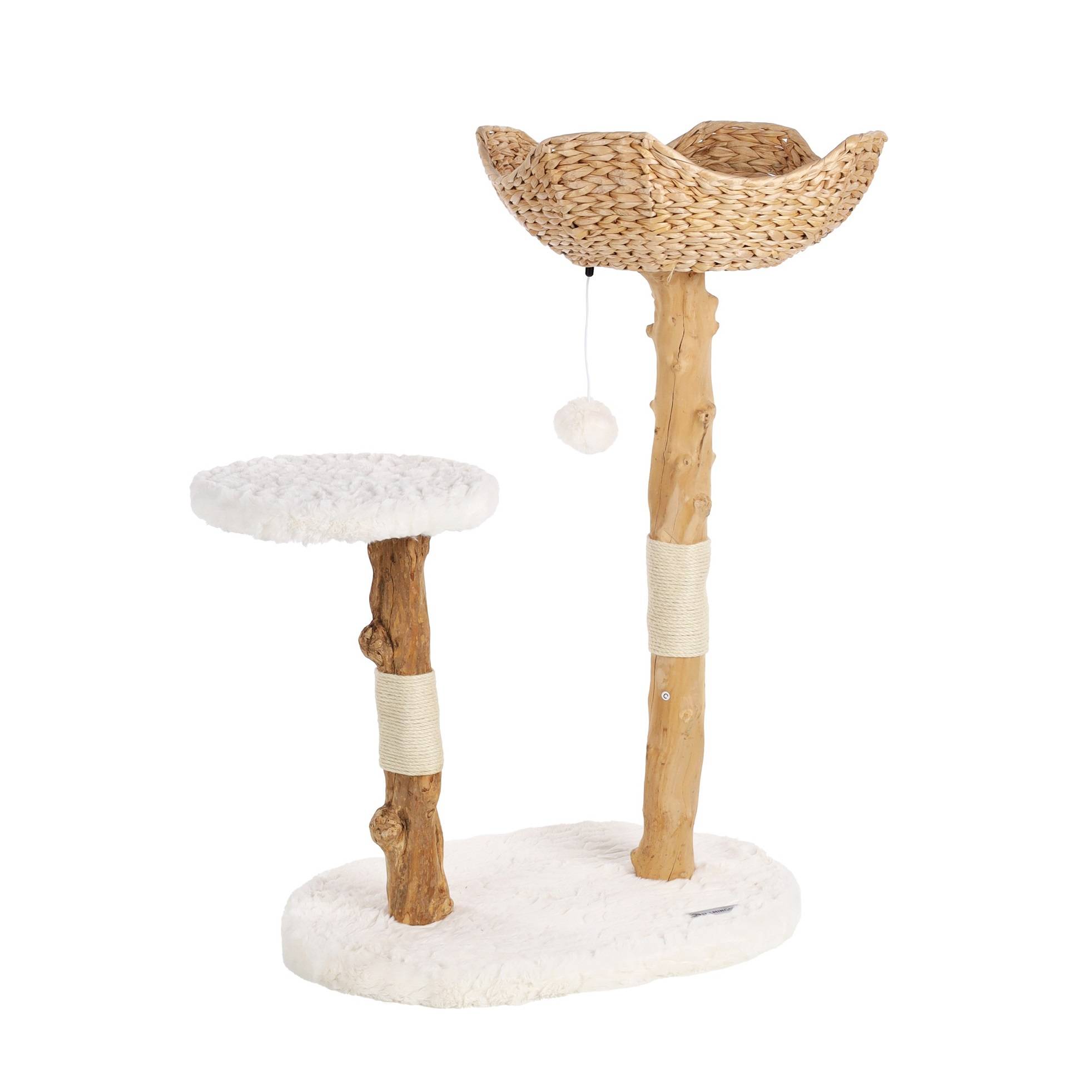 Arbre a chat design avec corde et panier - Image 1