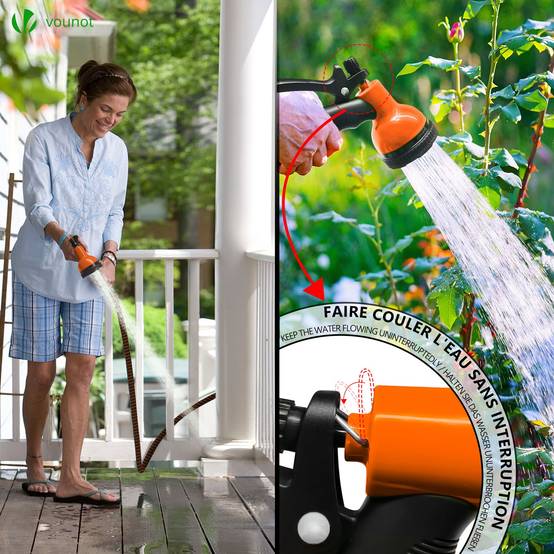 Tuyau d’Arrosage Extensible 15m Renforce avec Accessoires orange - Image 7